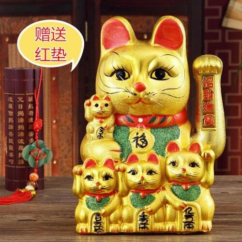 12 inch ceramic electric hand Wufu Lucky Cat opening gifts gifts felicitous wish of making money