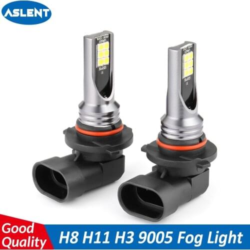 ASLENT 2pcs H11 H8 H1 H3 Led H4 H7 9005 HB3 9006 Car LED Fog Lights Headlight Bulbs 3030 12smd 6000K 3000K 8000K Auto Fog Lamp