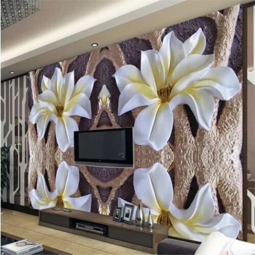 Wallpaper for walls 3 d for living room 3d stereoscopic wallpaper Relief flower wallpapers mural