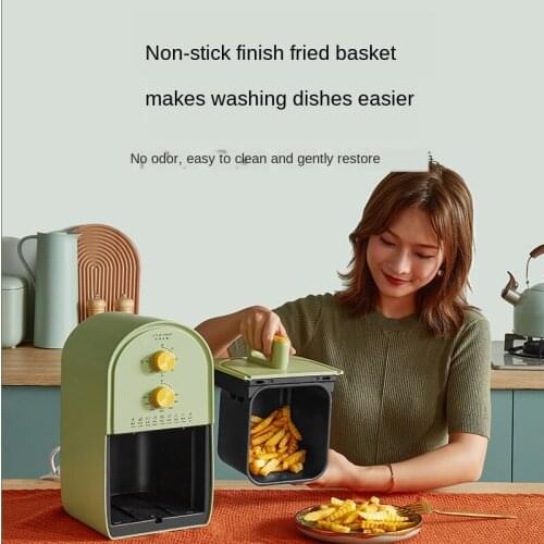 Knob structure air frying machine household silent wind noise multi-functional large capacity oil-free electric frying pan Mini