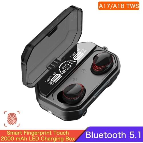 A17 TWS Bluetooth V5.1 Earphones A18 Touch Control Wireless Headphones 9D HiFi Stereo Sports Waterproof Noise Reduction Headset