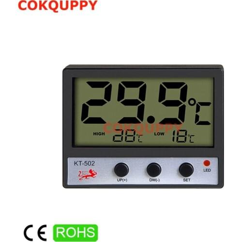 C / F Digital LCD Fish Tank Thermometer Pet Aquarium Set High Low Temperature Alarm Indicator Tester Sensor Gauges Magnets