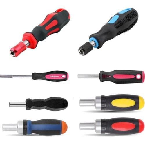 1/4 (6.35mm) Ratchet Screwdriver Bit Holder Handle Multifunctional Magnetic Bit Driver For Slotted Hex Torx Phillips Bit