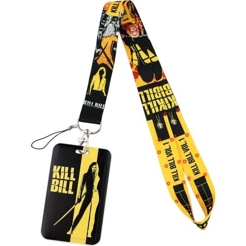 ER468 Movie Figure Kill Bill Yellow Neck Strap Lanyard For Keys ID Card Gym Mobile Phone Straps USB Badge Holder Lariat Lanyard