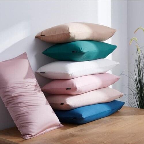 1 Pair 60S 100% Cotton Pillowcase Without Filler Eco Dyeing Solid Nature Feel 48x74cm Nordic Ins
