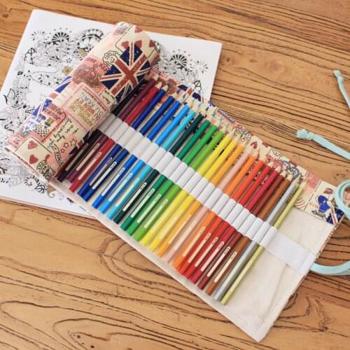 British flag style Canvas Pencil Case 36/48/72 Holes Roll School Pencil Bag material escolar School Supplies estuche escolar