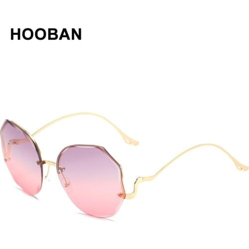 HOOBAN Brand Designer Oversize Polygon Sunglasses Women Sexy Irregular Big Sun Glasses For Ladies Fashion Gradient Eyewear UV400