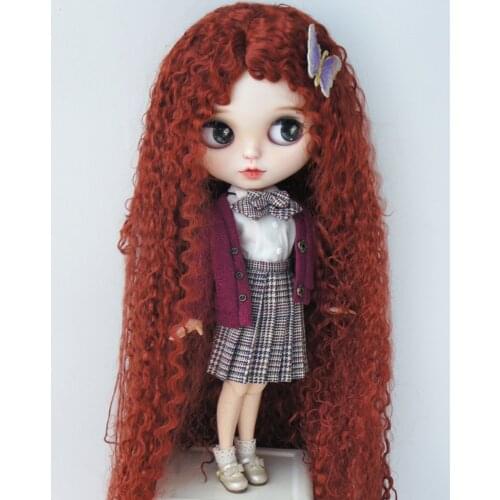 JD220 1/6 1/4 1/3 Fashion BJD Synthetic Mohair Doll Wig For Size 6-7inch 7-8 inch 8-9inch Doll Long Curly Soft BJD Hair