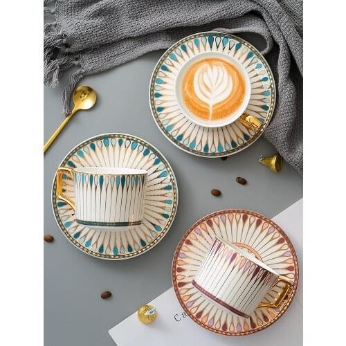 Ceramic Coffee Cup And Saucer Set European Style Small Luxury Bone China Exquisite High End British Afternoon Tea Cups