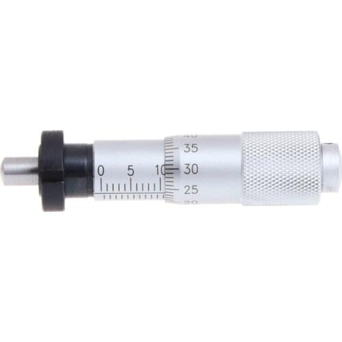 Silver Range 0-13mm Round Needle Type Measure Tool Knurled Adjustment Knob Micrometer Head Measurement