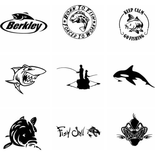 10 Styles Hot Sale Fish Car Stickers For Auto Truck Window Bumper Suv Door Laptop Kayak Vinyl Decal Cars Decoration Accessories