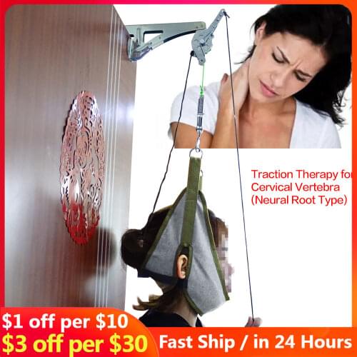Cervical Traction Over Door Neck Massager Device Kit Stretcher Adjustment Chiropractic Back Head Massager relaxation