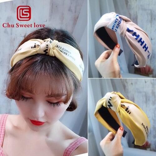 Women Bow Knot Hairband Printed Cross Knot Women Hair Head Hoop Simple Sweet Girls Hair Headband Ins Chic Hair Accessories