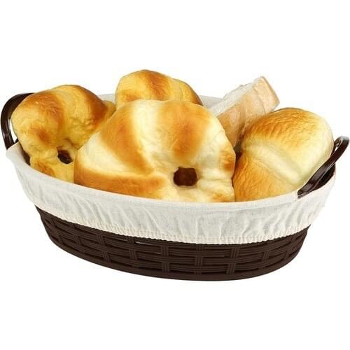 Bora Plastic BO666 Straw Pattern Bread Basket Oval