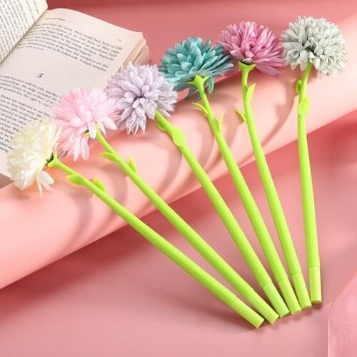 Manufacturers Cute Chrysanthemum 48 Pcs Per Set Silicone Neutral Pen Student Stationery Cute Fashion Office Supply