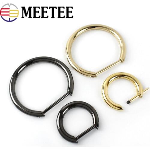 Meetee 10/30pcs 20/30mm Metal D Ring Buckle Removable Screw Bag Chain Hang Buckle DIY Luggage Hardware Decoration Accessories