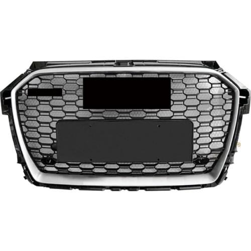 RS1 Honeycomb Grill Grille Black Frame Black Rings For Audi A1 2016 2017 2018