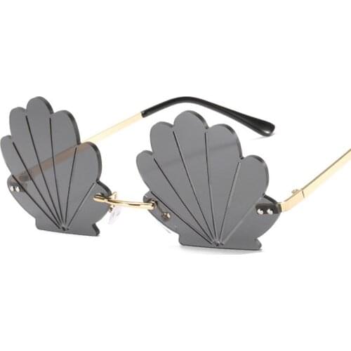 Veshion Frameless Flower Luxury Sunglasses Men Women Fashion Shades UV400 Vintage Glasses