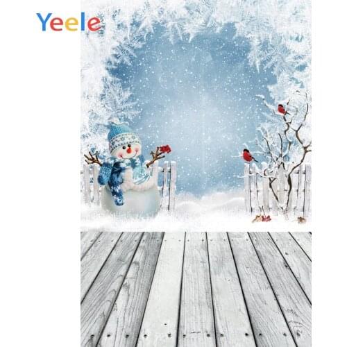 Christmas Backdrop Winter Snowman Snowflake Wood Fence Baby Portrait Background Photography Backdrops Backgrounds Photo Studio