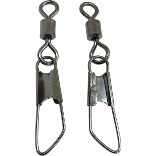 10/20pcs/lot Fishing rolling swivels with safety snap freshwater bass fishing swivels tackle saltwater carp fishing accessoires