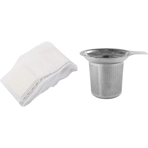 1 Pcs Stainless Steel Tea Strainer, Tea Sieve, High Density Filter With Handle & 30 Pcs Drip Coffee Filters Bag