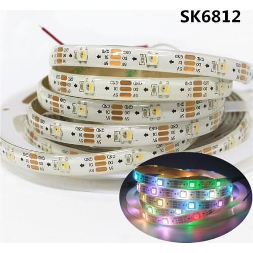 SK6812 RGBCW RGBWW (Similar WS2812B) 4 in 1 30/60/144 leds/pixels/m;Individual Addressable LED Pixel Strip IP20/IP65/IP67 DC 5V