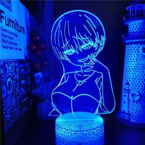 Uzaki Chan Wants To Hang Out Anime 3D Illusion Lamp Acrylic Led Night Light Kids Bedroom Decor Nightlight Manga Gift Table Lamp