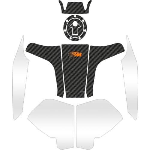 New For DUKE 250 DUKE 390 fuel tank stickers modified car stickers fuel tank protection film carbon fiber anti-wear transparent