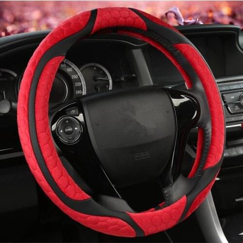 Winter Super Soft Plush Car Steering Wheel Cover 13 Color Warm Faux Fur Auto Handlebar on the Steering-Wheel Diameter 38cm