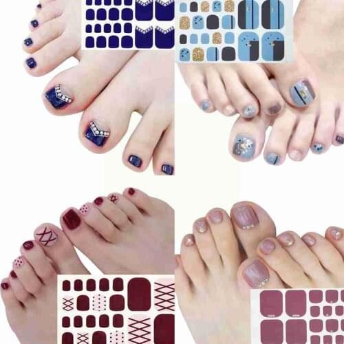 1sheet Flower Toenail Sticker Full Toe Nail Wraps Art Stickers Polish Design For Women Self-adhesive Nail Manicure False Gi E1W7