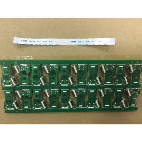 10sets=20pcs New Version JDS040 USB Charging Port Socket Board W/ Flex Ribbon Cable For PS4 Controller Charger Pcb Board