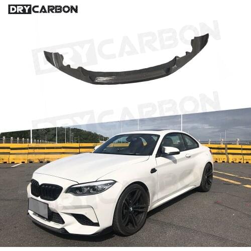 Dry Carbon Fiber Front Lip Chin Spoiler Apron For BMW F87 M2C M2 Competition 2018 - 2019 MP Style Bumper Guard Car Styling