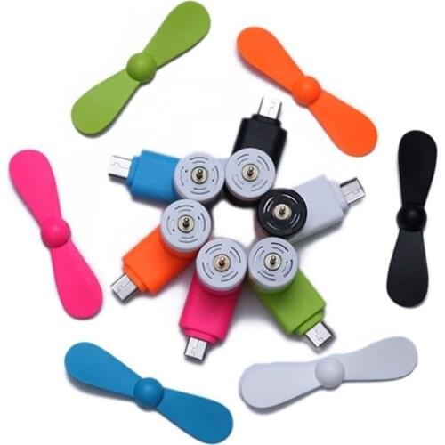 Mini Portable Micro USB Fan 2 in 1 Mini Cool Fan for Samsung HTC Android OTG phone For Xiaomi Huawei Andriod Phones Random Color