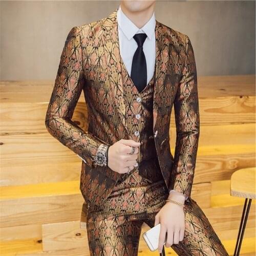 Brand Slim Fit Casual Terno Masculino 3pcs/2pcs Suit Men Luxury New Pattern Dress Suits One Button Host Stage Tuxedo 3XL-M