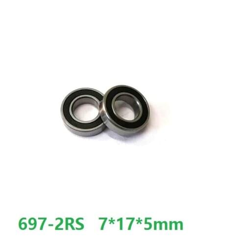 500pcs/lot 697RS 697-2RS 697 2RS RS 7*17*5mm Rubber sealed deep groove ball bearings Miniature Mini bearing 7x17x5 mm