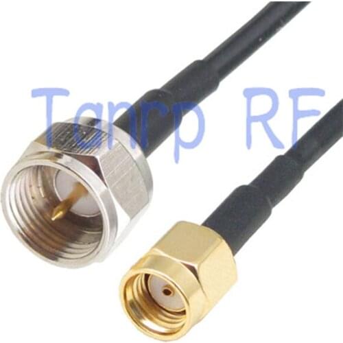 6in F male plug to RP-SMA male plug RF connector adapter 15CM Pigtail coaxial jumper cable RG174 extension cord