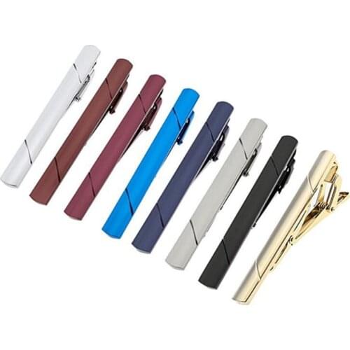 8 Color Mixed Copper Fashion Tie Clip Set Classic Exquisite Necktie Tie Clips Bars For Mens Regular Ties Wholesale 8pcs/lot