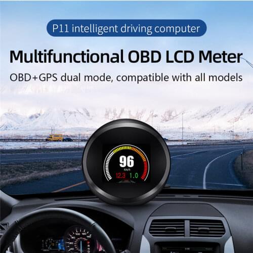 New Car ODB2 GPS HUD Head Up Display P11 on-board Computer Auto Speedometer KMH MPH OBD2 Turbo RPM Overspeed Alarm OBD 2 Scanner