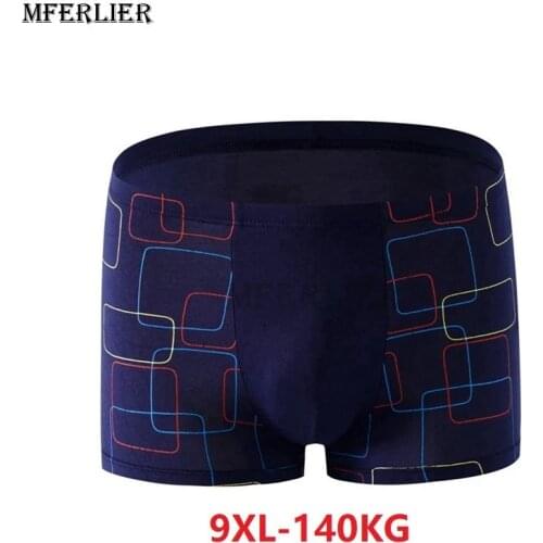 Men plus size big Boxer 9XL cotton Modal elasticity large size 7XL 8XL soft Underpants Underwear Breathable Boxershorts 140KG 54