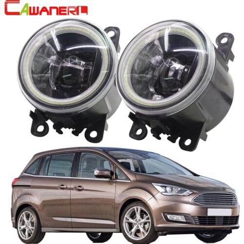 Cawanerl For Ford Grand C-Max MPV 2010 2011 2012 2013 2014 2015 Car LED Bulb H11 Fog Light Angel Eye Daytime Running Light 12V