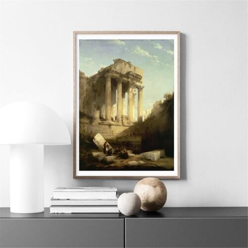 Temple Of Bacchus Ancient Roman Ruins In Lebanon Painting Posters And Prints Wall Art Canvas Pictures For Living Room Home