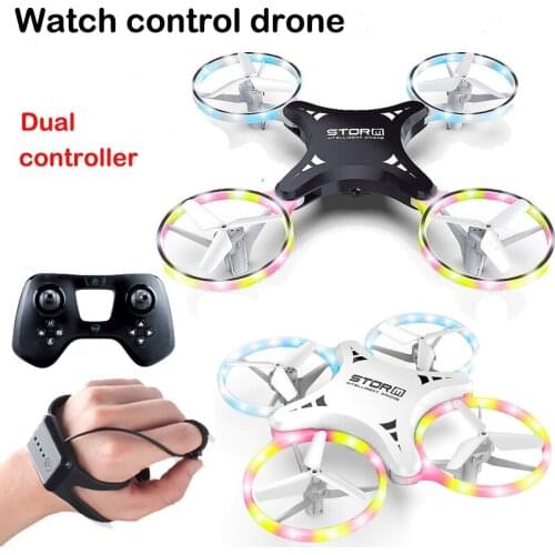 Induction Drone Toys Quadcopter LED Light RTF UAV Aircraft Intelligent Watch Remote Control UFO HD camera fpv Drone kids' Gift