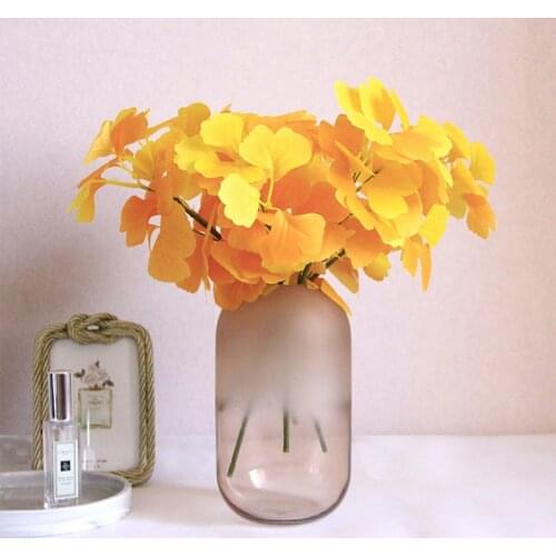 Artificial Plant Ginkgo Leaf Simulation Green Leaf Plant Wall Decoration Home Wedding Flower Wall Accessories Fake Plant Branch