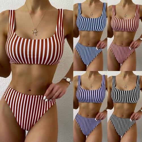 Hot Striped Bikini Set Women ndage thing Suit 2020 New Push Up Micro Swimsuit Brazilian Thong Sexy Swimwear Women Bikinis