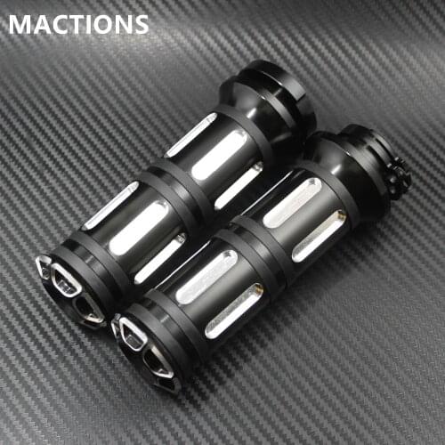 Motorcycle 1"25mm Grips Black Aluminum CNC Handle Bar Hand Grips For Harley Sportster XL 883 1200 Touring Dyna Softail Custom