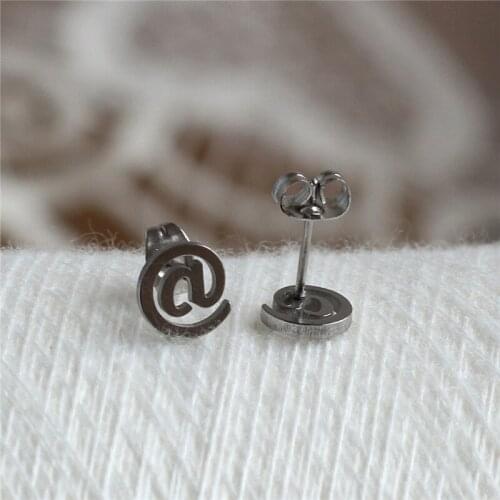 Brief Titanium Stainless Steel Men Women a Stud Earrings Classic Jewelry Allergy Free