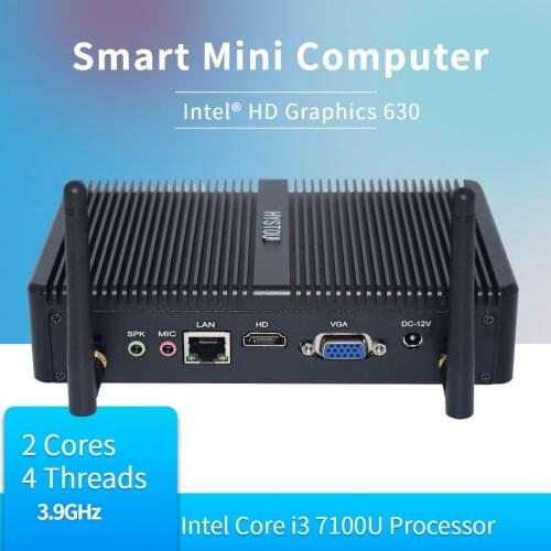 New HYSTOU Fanless Mini PC Wind10 Intel NUC Core i5 i3 i7 Celeron 2955U Micro Desktop Computer X86 MiniPC