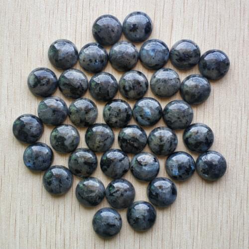Wholesale 50pcs/lot good quality natural black spectrolite round shape cabochon 16mm beads for jewelry making free shipping