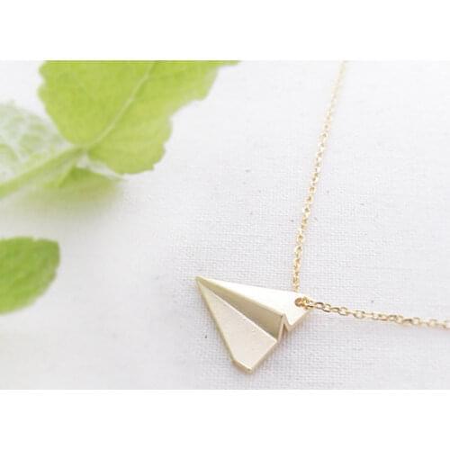 10 Small Origami Plane pendant chain Necklace Tiny Aircraft Airplane model Flying Paper Plane Necklace Jewelry for women gift