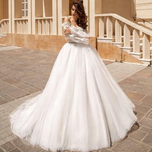 Eightree Ivory Boho Wedding Dresses Sexy Backless Puff Sleeves Beach Bride Dress Tulle Applique Princess Wedding Gowns Plus Size